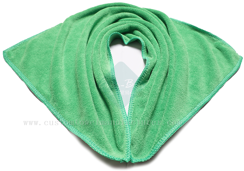 China Custom Label microfiber terry towel|reusable cleaning cloths supplier|Bespoke Green Fast Dry Hair Salon Towels factory|Hair Dry Towel for Germany producer